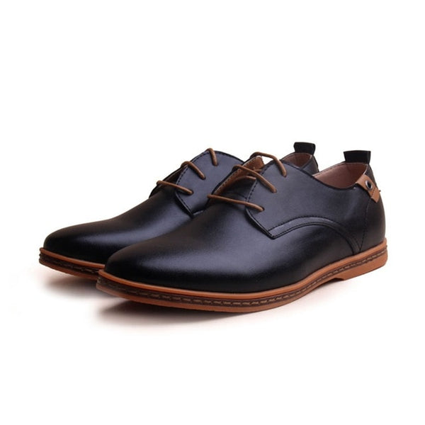 Round Toe Leather Dress Shoes